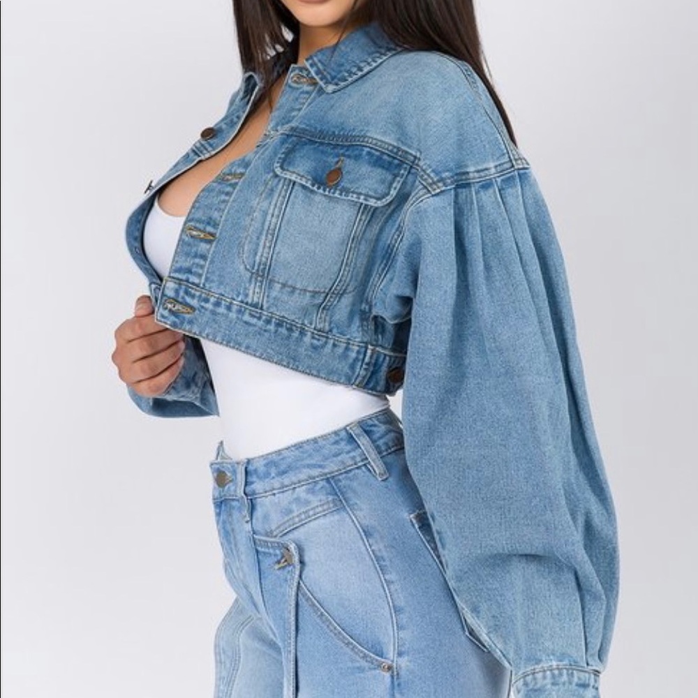 Balloon Sleeve Denim Jacket